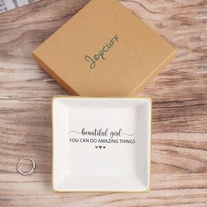 New NIB JoycuFF Inspirational Gifts for Beautiful Girl Ring Holder Trinket Dish